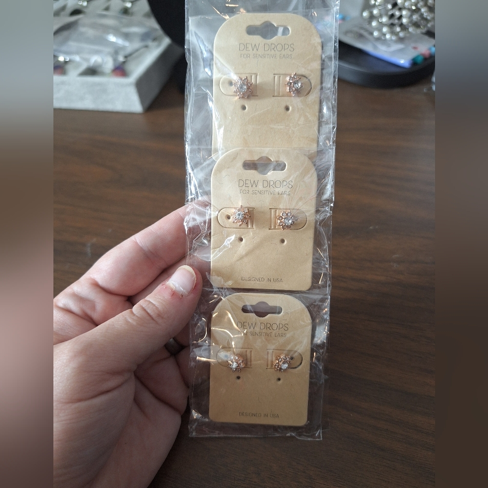 Dew Drops 3 pack earrings Nwt